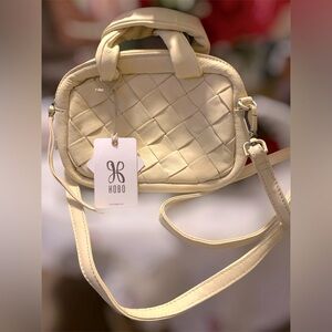 HOBO Maze Soft Hide Leather Woven Mini Crossbody Bag 👜